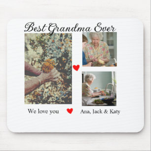 Best Grandma ever photo collage we love you name Mouse Pad