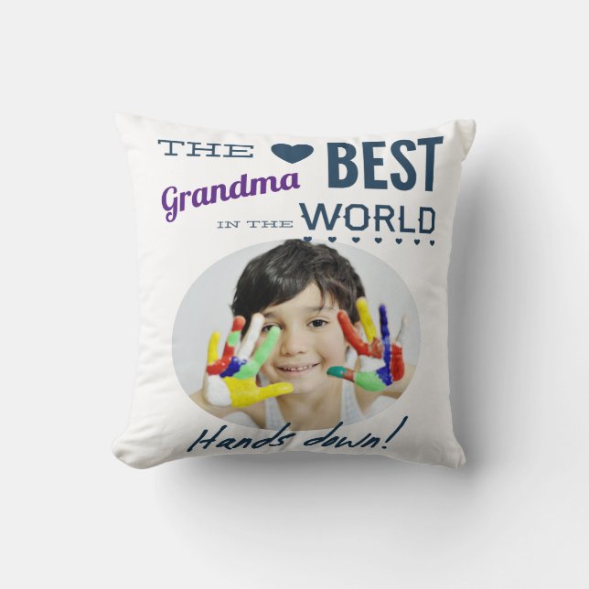 Best Grandma Ever Photo Cushion (Front)