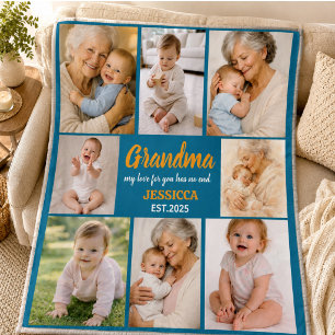 Best Grandma Ever Photo Personalised Grandparent Fleece Blanket