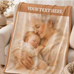 Best Grandma Ever Photo Personalised Grandparent Fleece Blanket