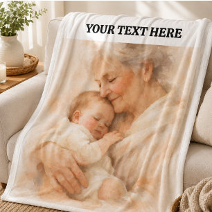 Best Grandma Ever Photo Personalised Grandparent Fleece Blanket