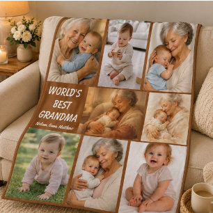 Best Grandma Ever Photo Personalised Grandparent Fleece Blanket
