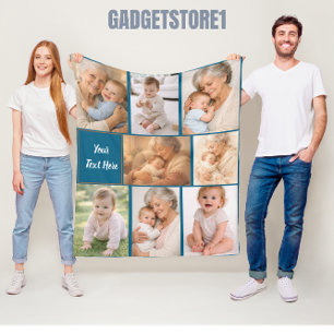 Best Grandma Ever Photo   Personalized Grandparent Fleece Blanket