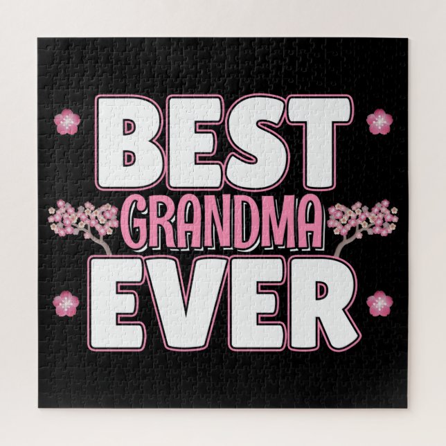 Best Grandma Ever - Pink Cherry Blossoms Jigsaw Puzzle (Vertical)