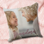 Best Grandma Ever Pink Heart Throw Pillow<br><div class="desc">Show grandma how much she means with the Best Grandma Ever Pink Heart Throw Pillow! Featuring the phrase "Best Grandma Ever" at the bottom, with the word "Grandma" and a charming heart in a soft dusty pink, this pillow is both heartfelt and stylish. A customisable photo background makes it even...</div>