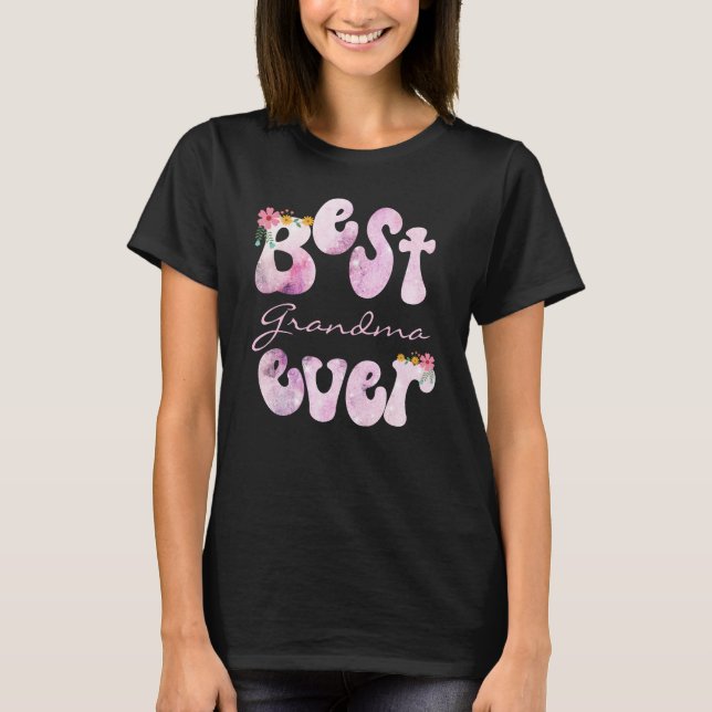 Best Grandma Ever Pink Retro T-Shirt (Front)
