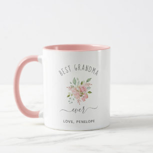 Best Grandma Ever Pretty Elegant Pink Roses Mug