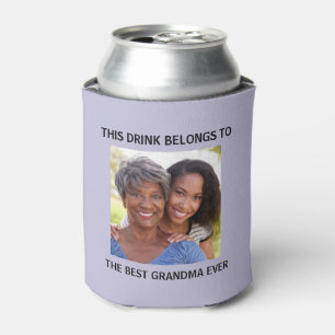 Best  Grandma Ever Purple Photo Can Cooler