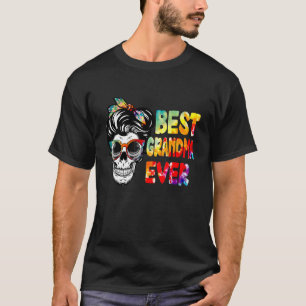 Best Grandma Ever Skull Tie Dye Bow Tie Mother's D T-Shirt