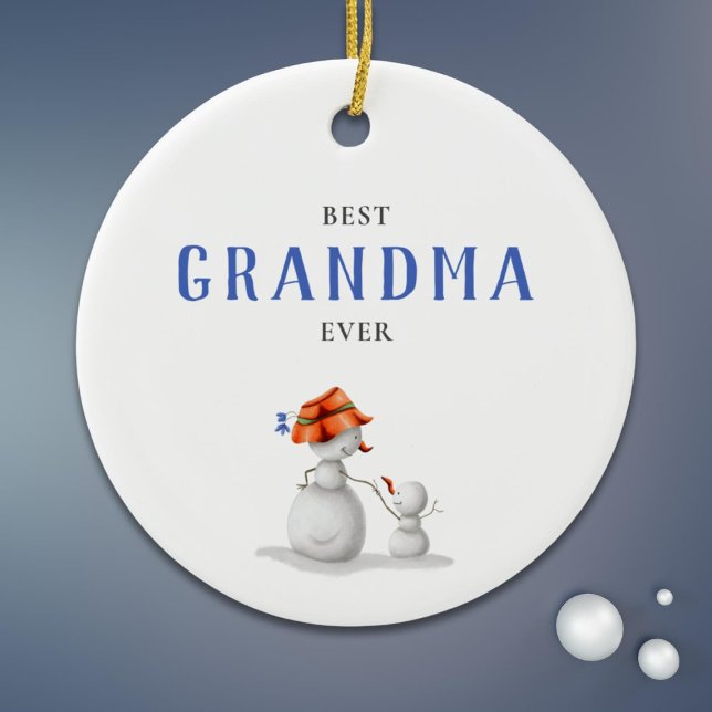 Best Grandma Ever Snowman  Ceramic Tree Decoration (Creator Uploaded)