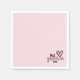 'Best Grandma Ever' Soft Pink Rose Birthday Gift Napkin
