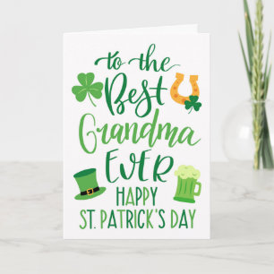 Best Grandma Ever St Patrick's Day Typography Card