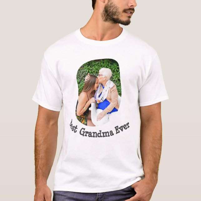 Best Grandma Ever upload your family photo T-Shirt (Front)