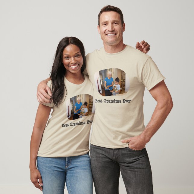 Best Grandma Ever upload your horizontal photo T-Shirt (Unisex)