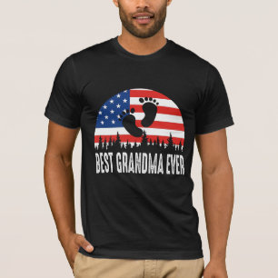 Best Grandma Ever US Flag T-Shirt