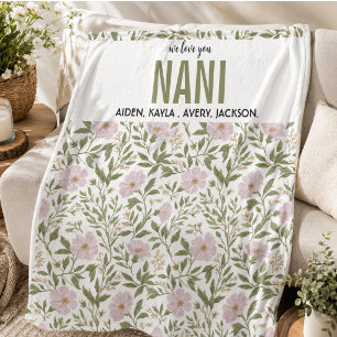Best Grandma flower Ever   Happy Grandparents day Fleece Blanket