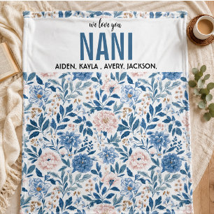Best Grandma flower Ever   Happy Grandparents day Fleece Blanket