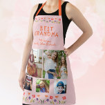 Best Grandma Flowers Pink 5 Photo Collage Keepsake Apron<br><div class="desc">Cute Best Grandma Flowers Pink 5 Photo Collage Keepsake apron. Hand-drawn flowers in beautiful spring colours and 5 photos on a pink background. Create your own personal gift for a grandmother for Mother`s Day,  birthday or Christmas and add your names and photos.</div>