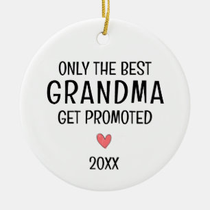 Best Grandma Get Promoted – Personalized Year Ceramic Tree Decoration