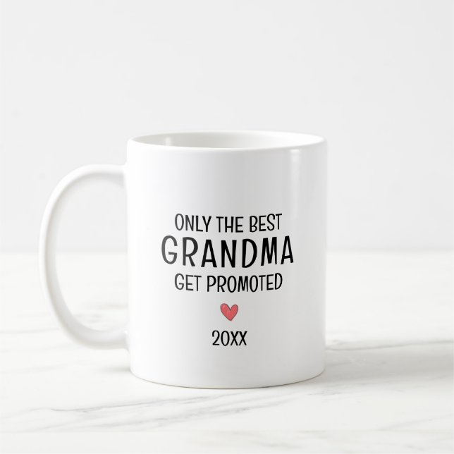 Best Grandma Get Promoted – Personalized Year Coffee Mug (Left)