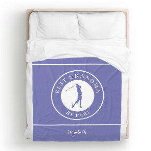 Best Grandma Golfer Monogram Pro Periwinkle Blue Fleece Blanket