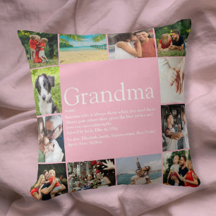 Best Grandma, Granny Definition 12 Photo Collage Cushion