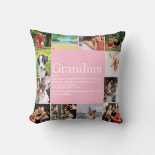Best Grandma, Granny Definition 12 Photo Collage Cushion