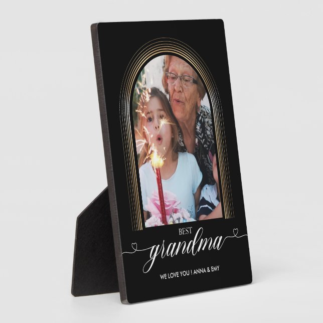 Best GRANDMA Heart Script Elegant Gold Frame Photo (Side)