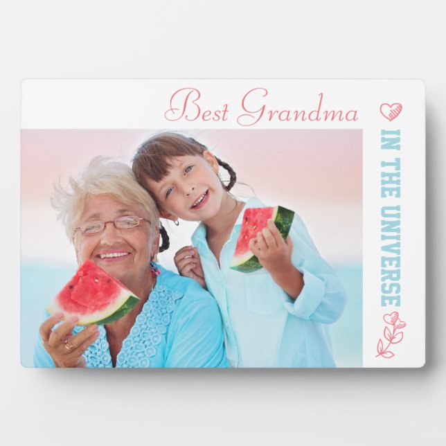 Best Grandma in the Universe Photo Plaque (Front)