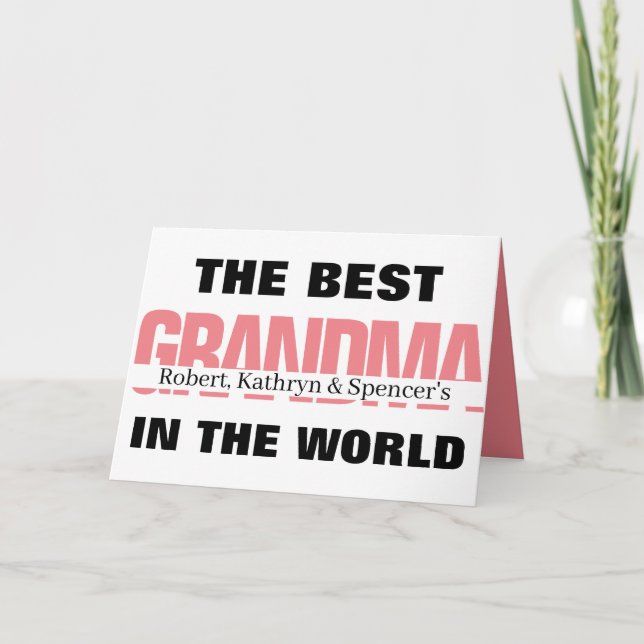 Best Grandma In The World Personalised Card (Front)