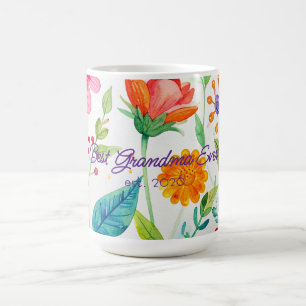 Best Grandma Mother's Day Bright Floral  Coffee Mug