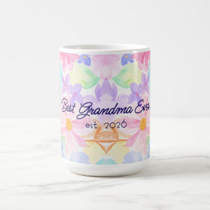 Best Grandma Mother's Day Watercolor Floral Coffee Mug