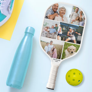 Best Grandma Mum Ever Photo Collage White Pickleball Paddle
