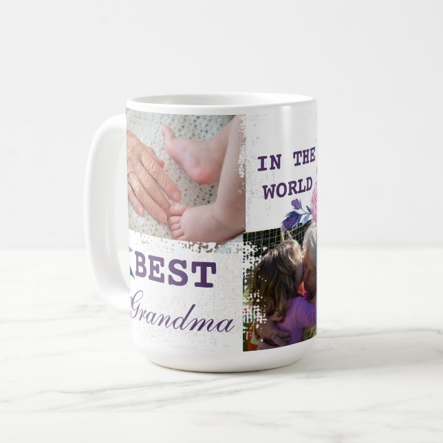 Best Grandma Photo collage Coffee Mug (Front Left)