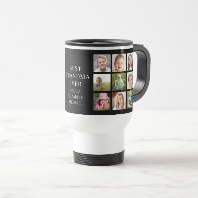 Best Grandma Photo Collage Travel Mug (Front Right)