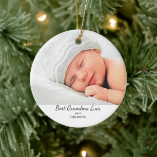 Best Grandma Photo Name Christmas Ceramic Tree Decoration