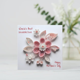 Best Grandma Simple Quilling Flower from grandkid Holiday Card