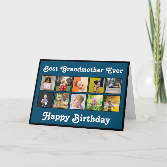 Best Grandmother Birthday Photo Collage Template (Front)