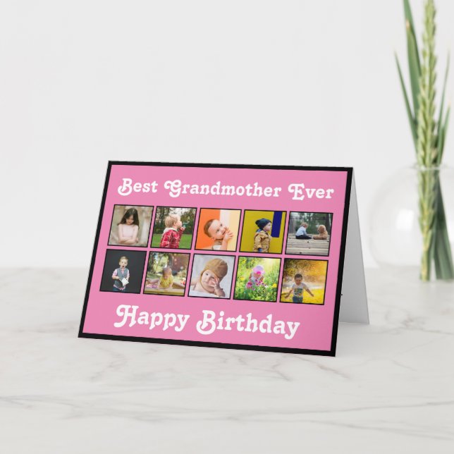 Best Grandmother Birthday Photo Collage Template (Front)