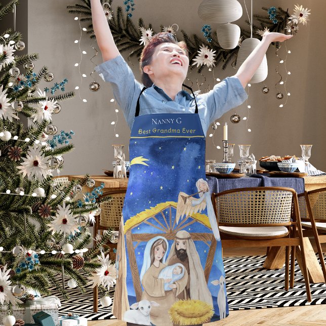 Best Grandmother Ever Christmas Nativity Apron (Creator Uploaded)