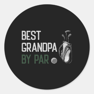 Best Grandpa 2 Funny Fathers Day Golf Dad Golf Lov Classic Round Sticker
