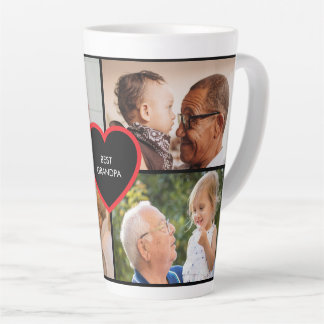 Best Grandpa 4 Photo Latte Mug