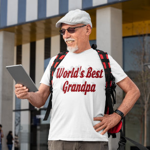 Best Grandpa burgundy text T-Shirt