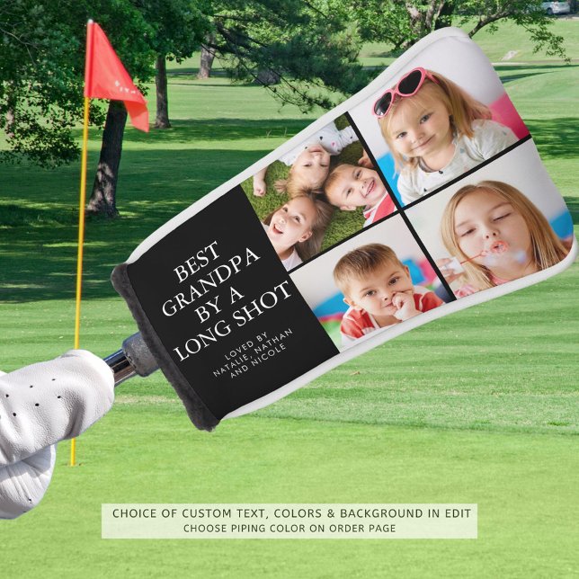 BEST GRANDPA BY A LONG SHOT 4 Photo Collage Golf Head Cover (Creator Uploaded)