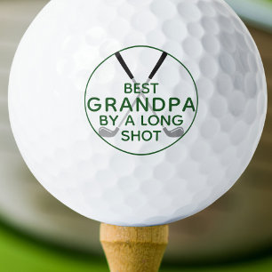 BEST GRANDPA BY A LONG SHOT Funny Green Golf Clubs Balls