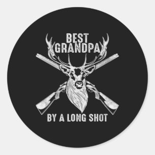 Best Grandpa By A Long Shot - Men Deer Hunting Gra Classic Round Sticker