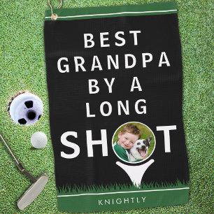Best Grandpa by a Long Shot Photo Name Golf Towel