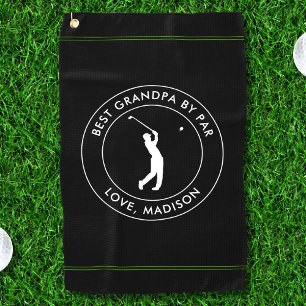 Best Grandpa By Par Custom Golfer Name Text Golf Towel