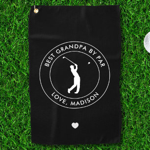 Best Grandpa By Par Custom Golfer Name Text Golf Towel