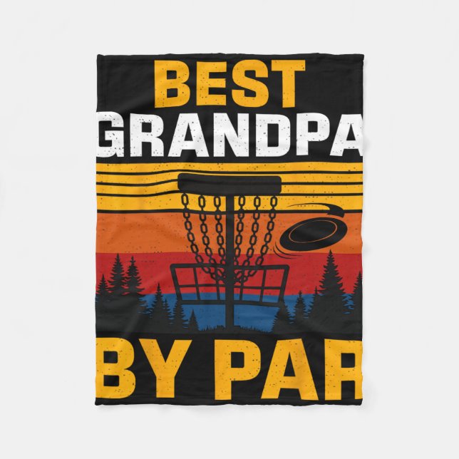 Best Grandpa By Par Disc Golf Player  Fleece Blanket (Front)